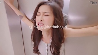 Asian Petite Experiences Intense Encounter In Elevator